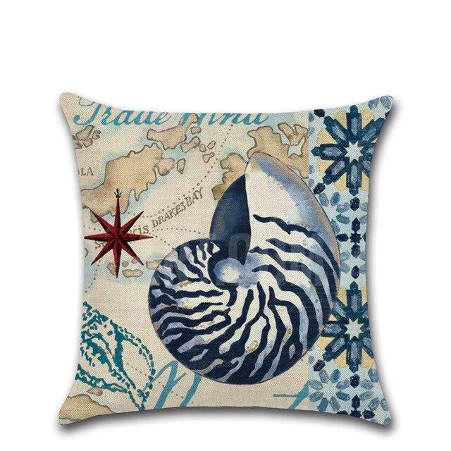 Marine Life Print Cushion Cover